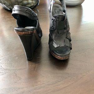 Derek Lam Black Leather Wedge Size 6